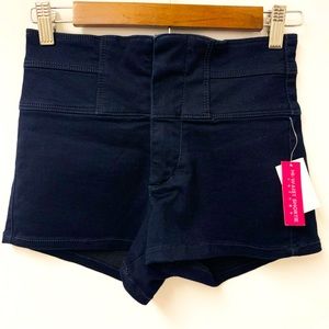 CHARLOTTE RUSSE REFUGE Hi Waist Shortie in Dark Navy Stretch denim - Size 4 NWT!